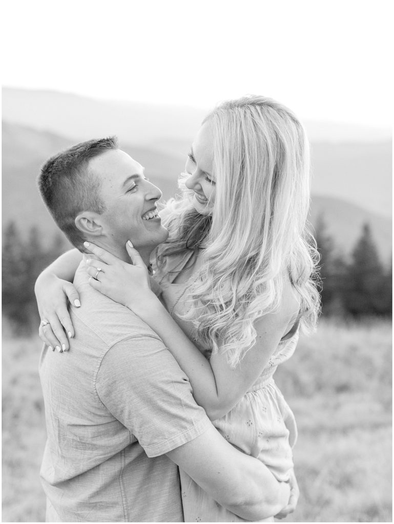 Mountain top Engagement photos. Ashley Cook Photography