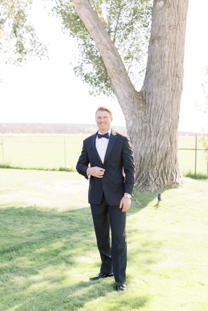 tux groom style Bend, Oregon Private Ranch Estate Wedding