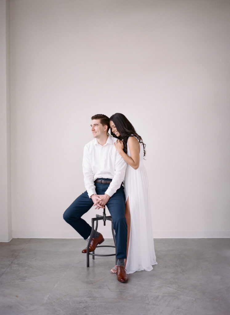 oregon engagement photo indoors