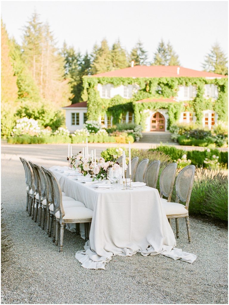 wedding tablescape with a European vibe
