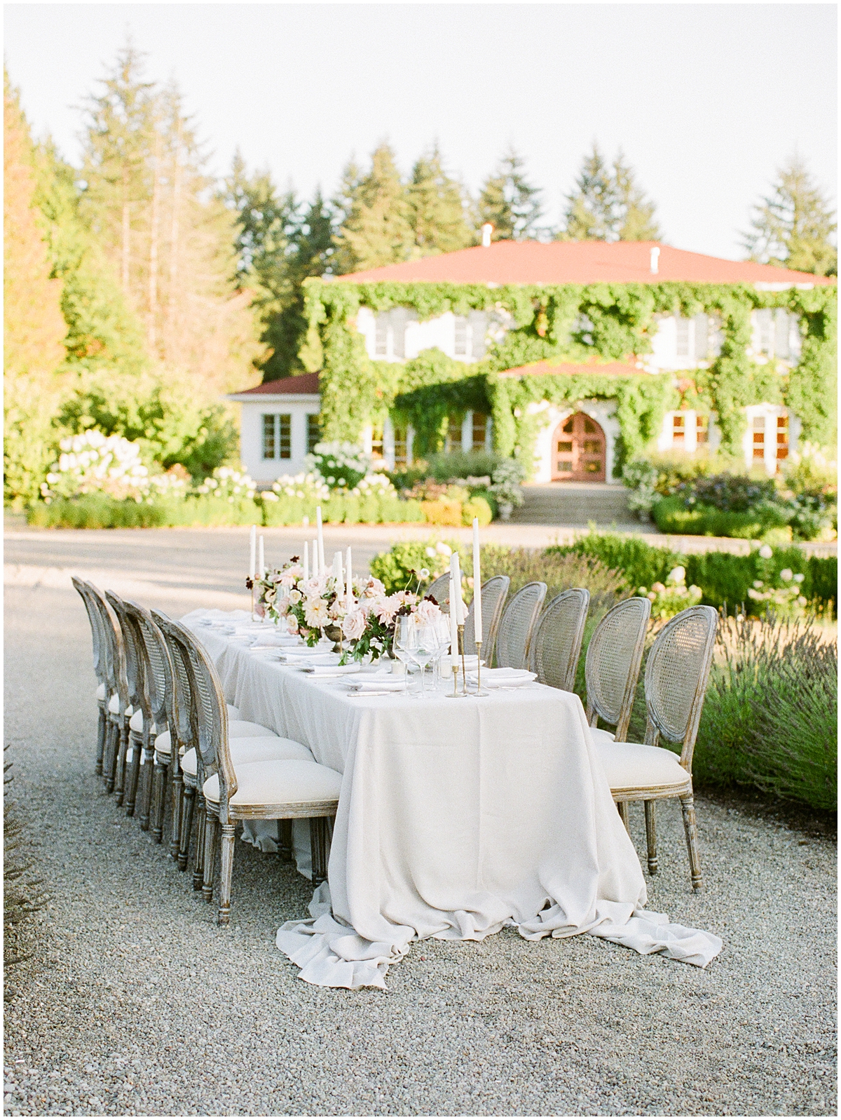 wedding tablescape with a European vibe