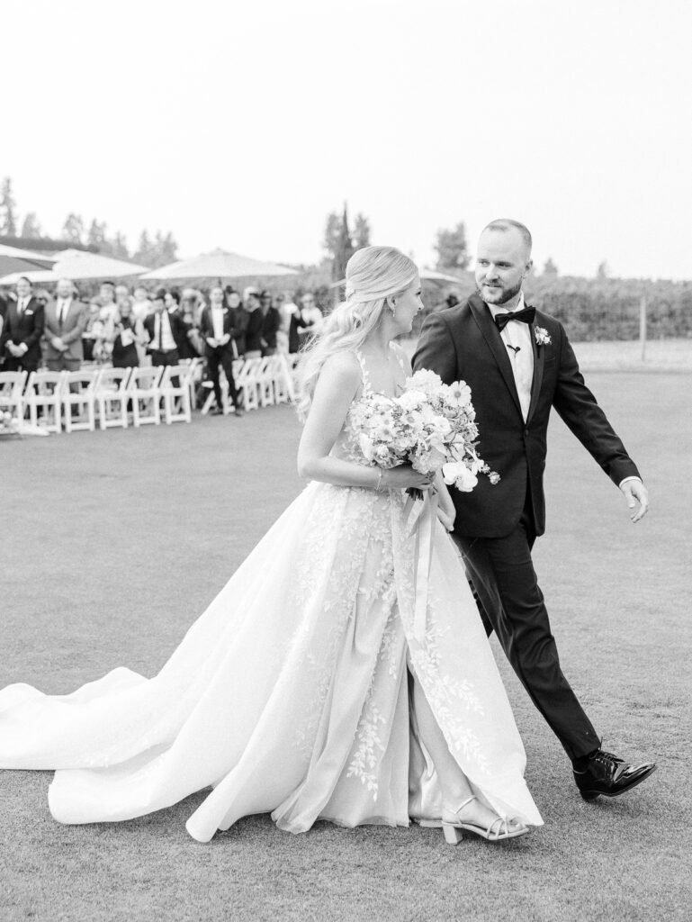 ceremony in the vineyard at Oregon golf club