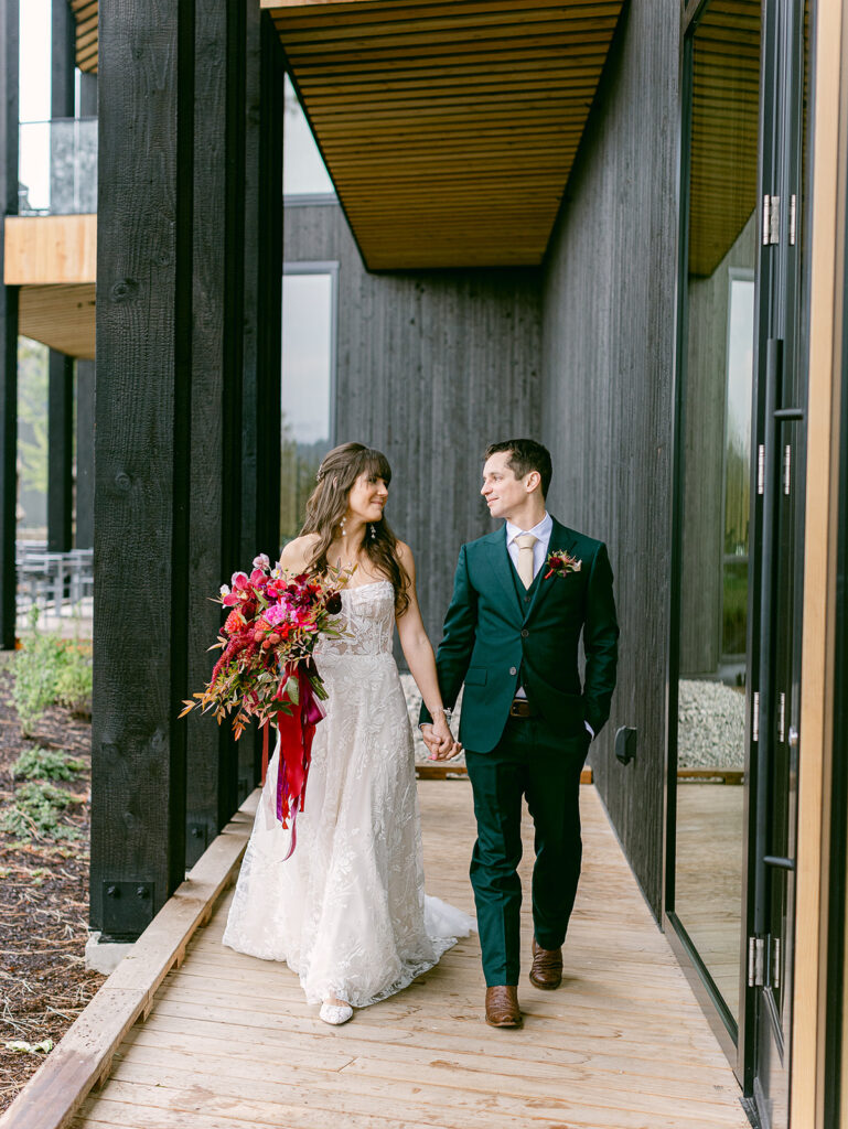 couple at a wedding at black butte ranch