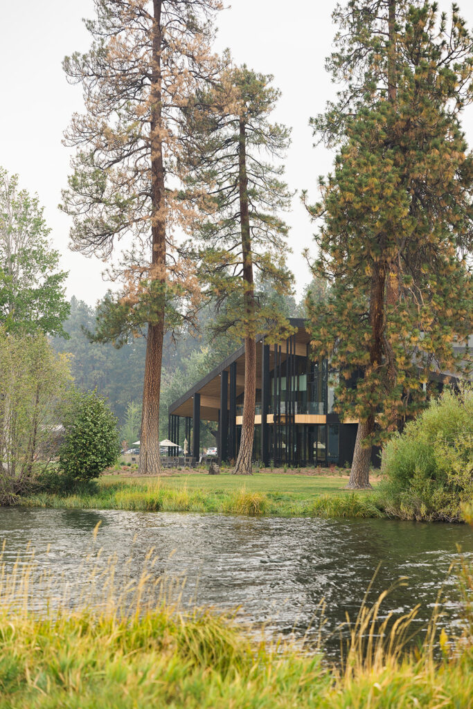 Rustic Lodge Wedding at Black Butte Ranch with Mountain Backdrop