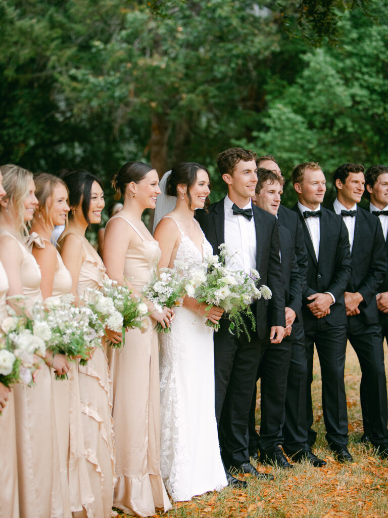 Wedding party portraits at a private estate photographed by an Oregon wedding photographer