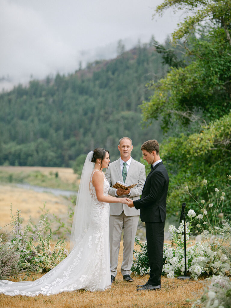 Intimate private estate wedding ceremony on private property