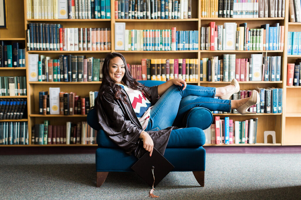 Indoor senior session in Eugene Oregon at UofO Campus