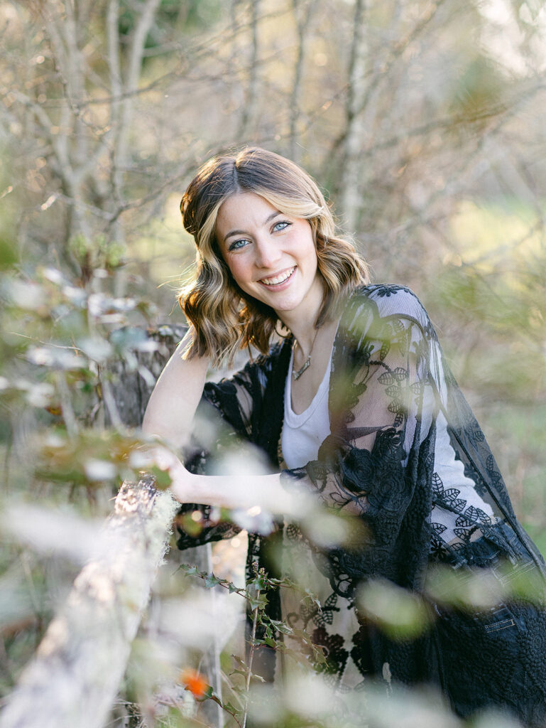 Autumn senior session in Eugene during fall season