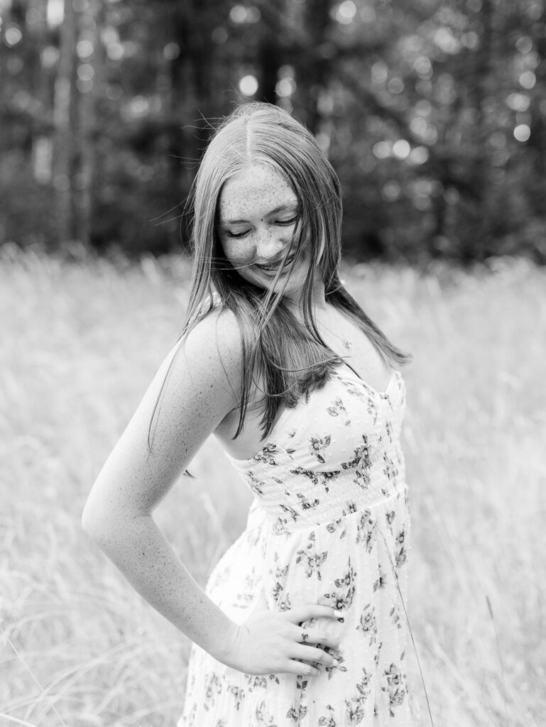 High school senior photos with natural landscape at Spencer Butte