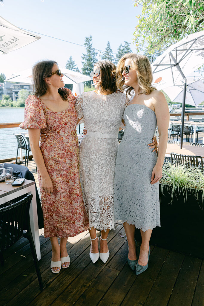 Intimate wedding dinner with family Lake Oswego Oregon