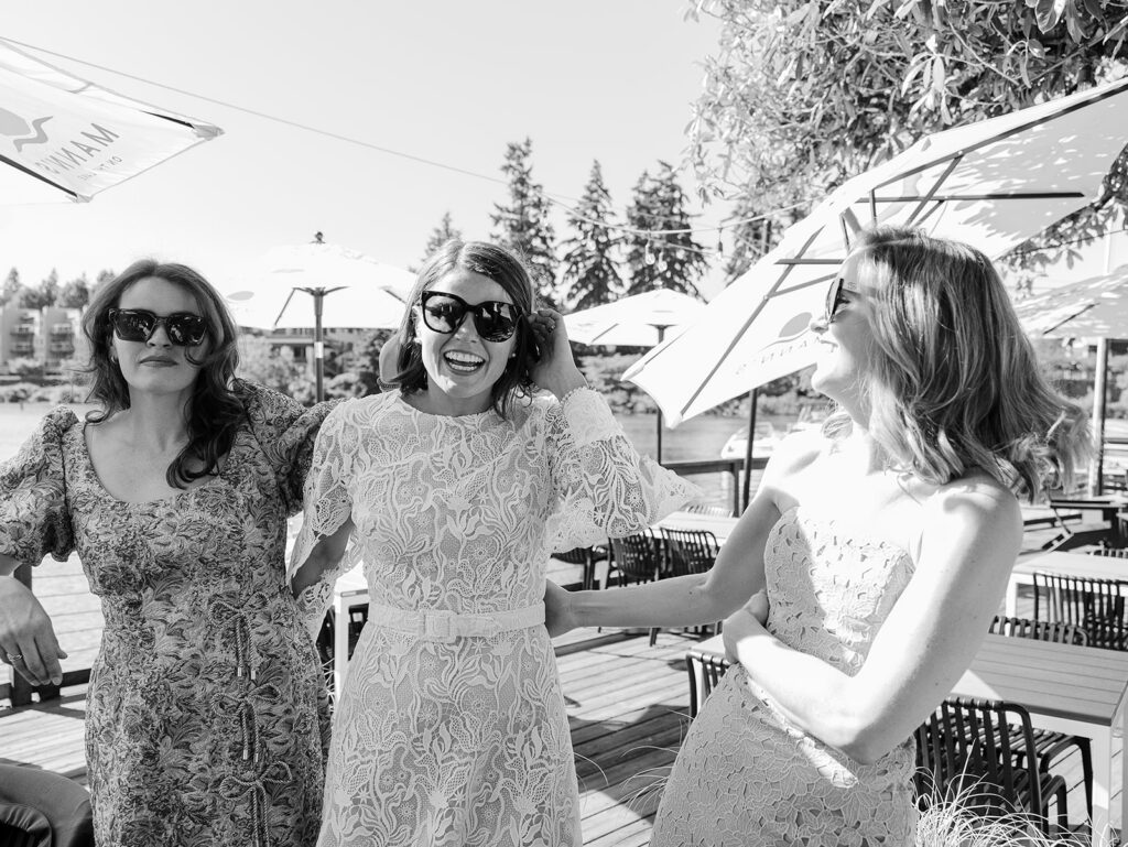 Intimate wedding dinner with family Lake Oswego Oregon