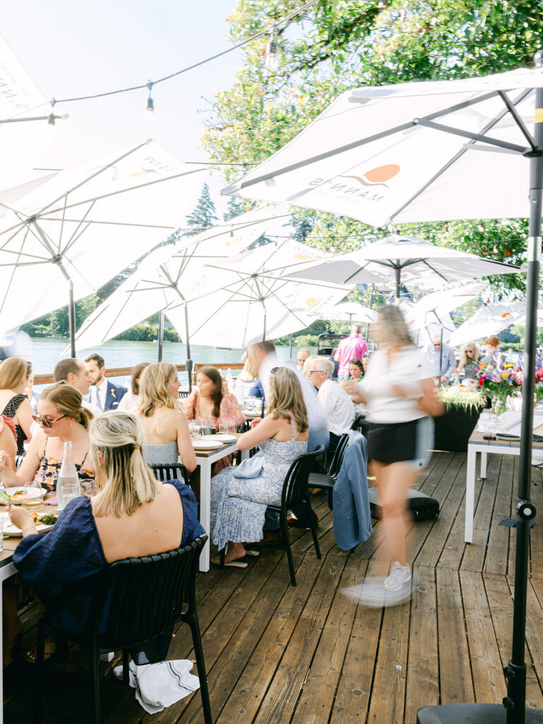 Intimate wedding dinner with family Lake Oswego Oregon