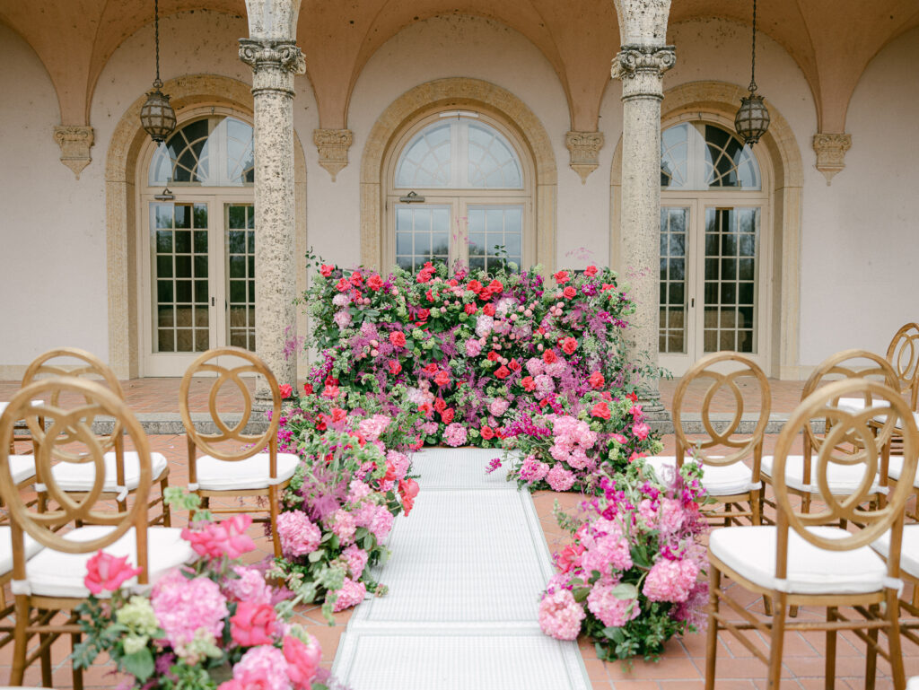 Luxury wedding design in the gardens of Philbrook Museum of Art