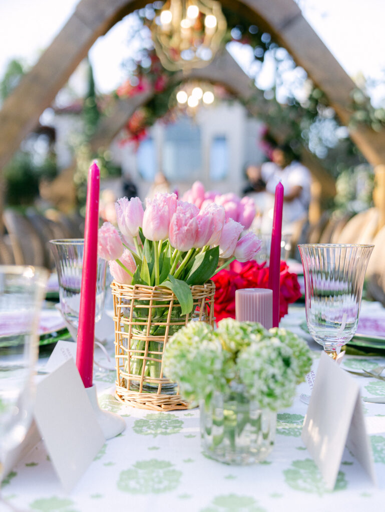 Wedding floral centerpiece designed for a Philbrook Museum of Art wedding