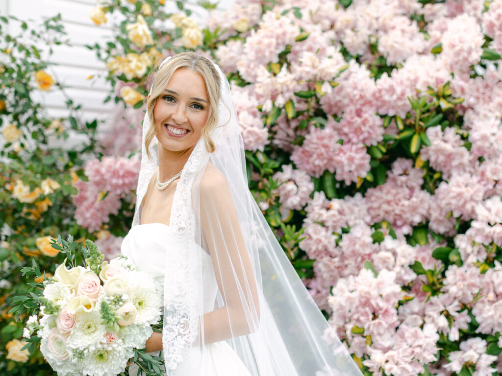 Natural spring wedding portrait photographed by Eugene wedding photographer Ashley Cook.